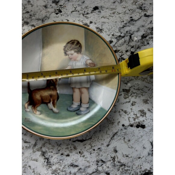 Bessie Pease Gutman Decorative Plate The Reward Vintage 1985 Child Puppy 8" - Picture 10 of 10